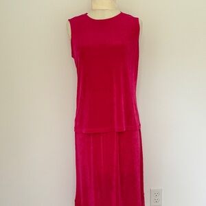 Laura Ashley hot pink 2 piece top skirt outfit